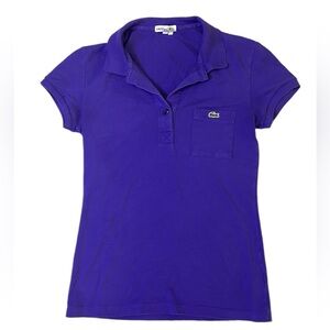 Lacoste | Women’s Short Sleeve Polo | Purple | Size 34 Sz Small | Womens Preppy